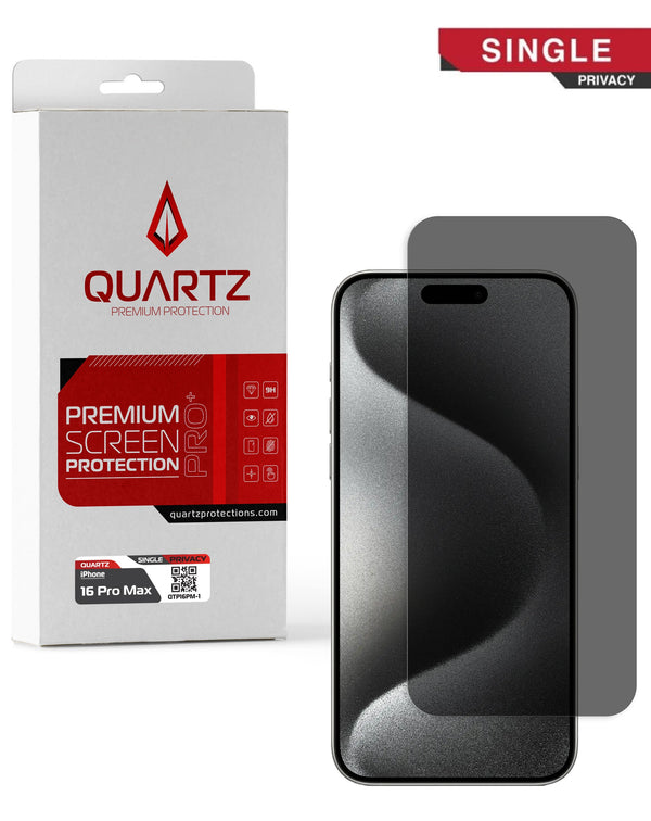 QUARTZ Privacy Tempered Glass for iPhone 16 Pro Max