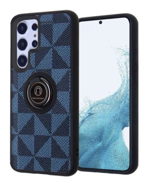 Galaxy S23 Plus Pattern Design Hard PC Rear/Soft TPU Colorful Border Case w/I - ring Holder