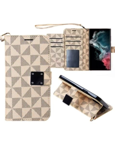 Galaxy S23 Plus Triangle Geometric Design Wallet Cases