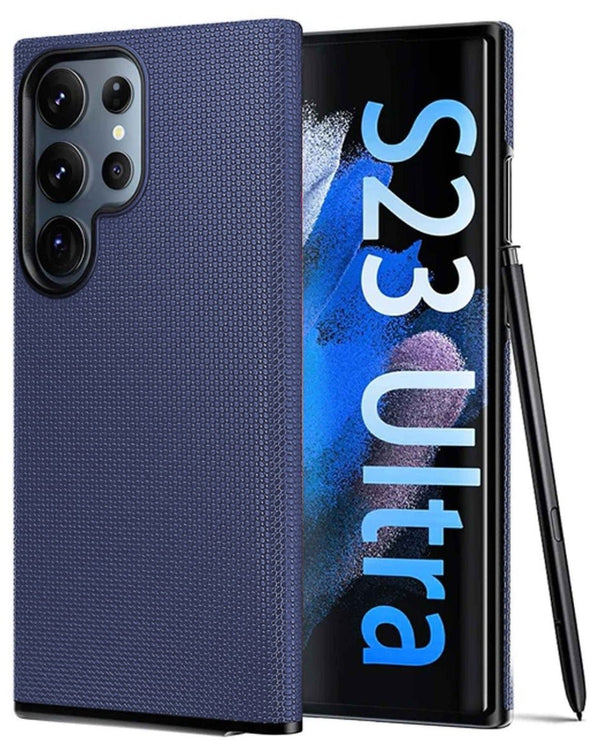 Galaxy S23 Ultra Shock Absorption Protective Dual Layer Case - NAVY BLUE (Only Ground Shipping) - Banana Cellular Solutions