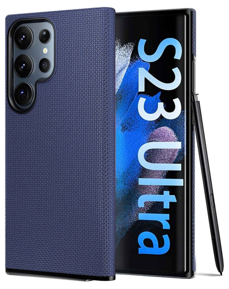 Galaxy S23 Ultra Shock Absorption Protective Dual Layer Case - NAVY BLUE (Only Ground Shipping) - Banana Cellular Solutions