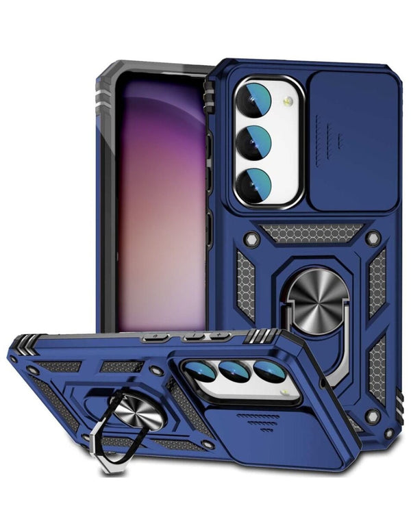 Galaxy S25 Dual Layers Hybrid Case with Metal Ring And Camera Protector (Only Ground Shipping) - Banana Cellular Solutions