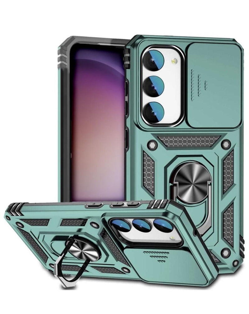 Galaxy S25 Dual Layers Hybrid Case with Metal Ring And Camera Protector (Only Ground Shipping) - Banana Cellular Solutions