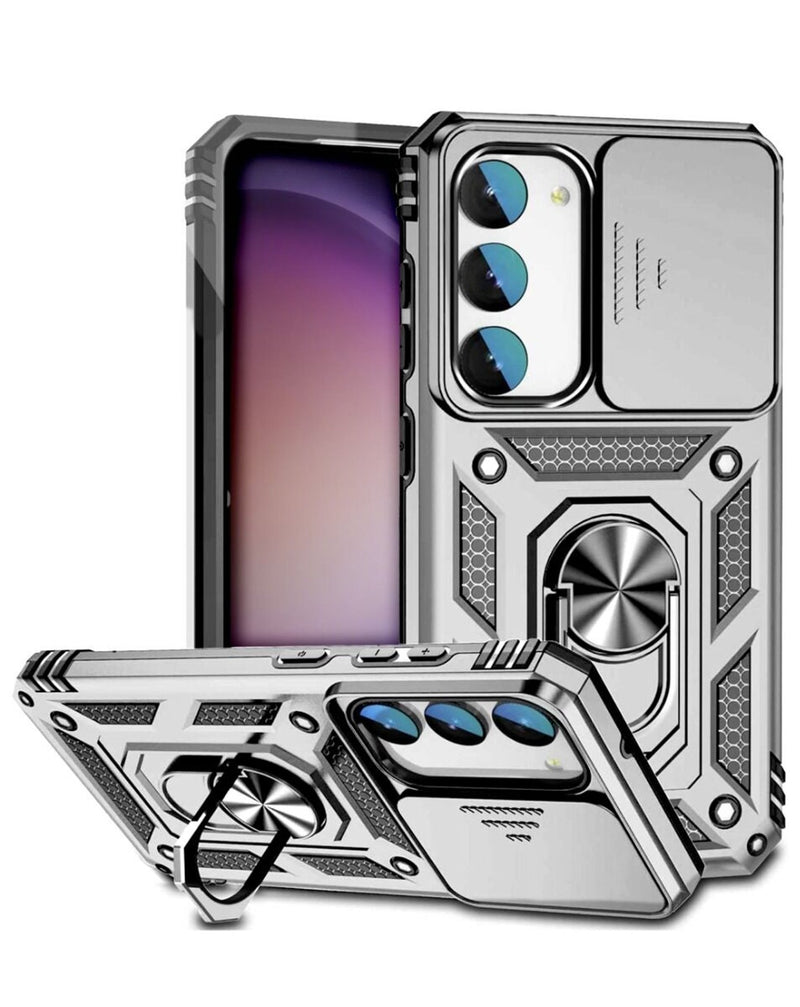 Galaxy S25 Dual Layers Hybrid Case with Metal Ring And Camera Protector (Only Ground Shipping) - Banana Cellular Solutions
