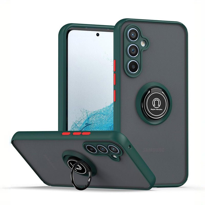 Galaxy S25 Hard PC Rear / Soft TPU Colorful Border Case with I - ring Holder (Only Ground Shipping) - Banana Cellular Solutions