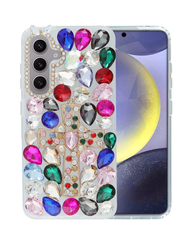 Crystal Flower Silicone Hard Case - COLORFUL for Galaxy S25 (Only Ground Shipping) - Banana Cellular Solutions