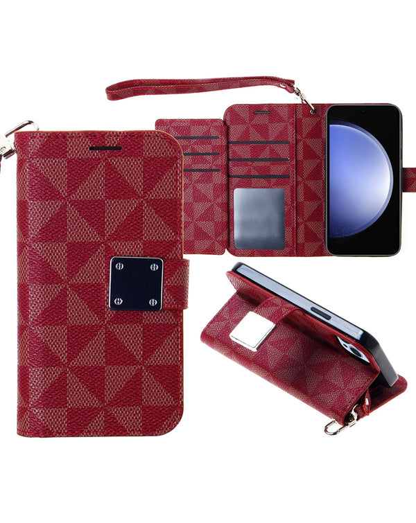 Triangle Geometric Design Wallet Case for Galaxy S25 Plus / S24 Plus - Banana Cellular Solutions