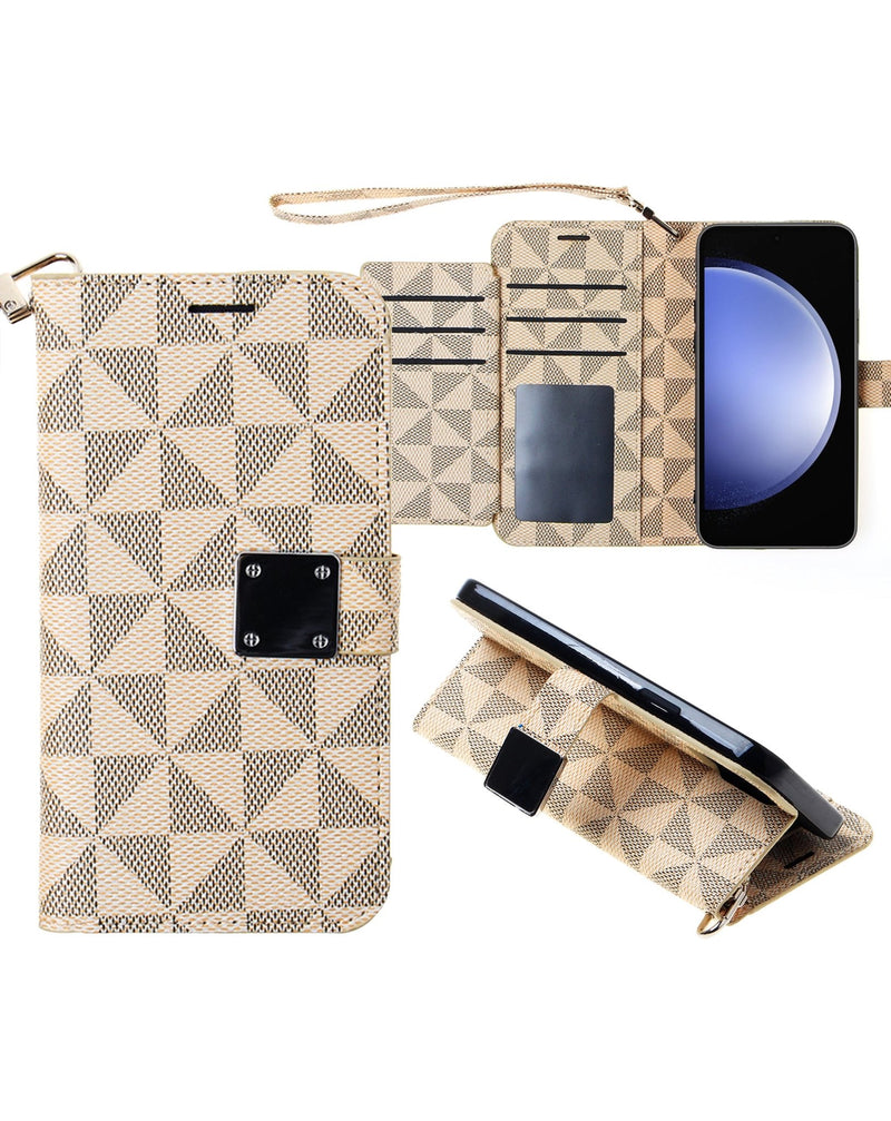 Triangle Geometric Design Wallet Case for Galaxy S25 Plus / S24 Plus - Banana Cellular Solutions
