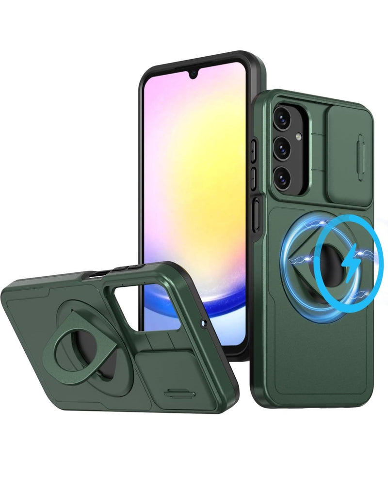 Ring Stand Case & Camera Lens Sliding Cover for Galaxy S24 / S25 (Only Ground Shipping) - Banana Cellular Solutions