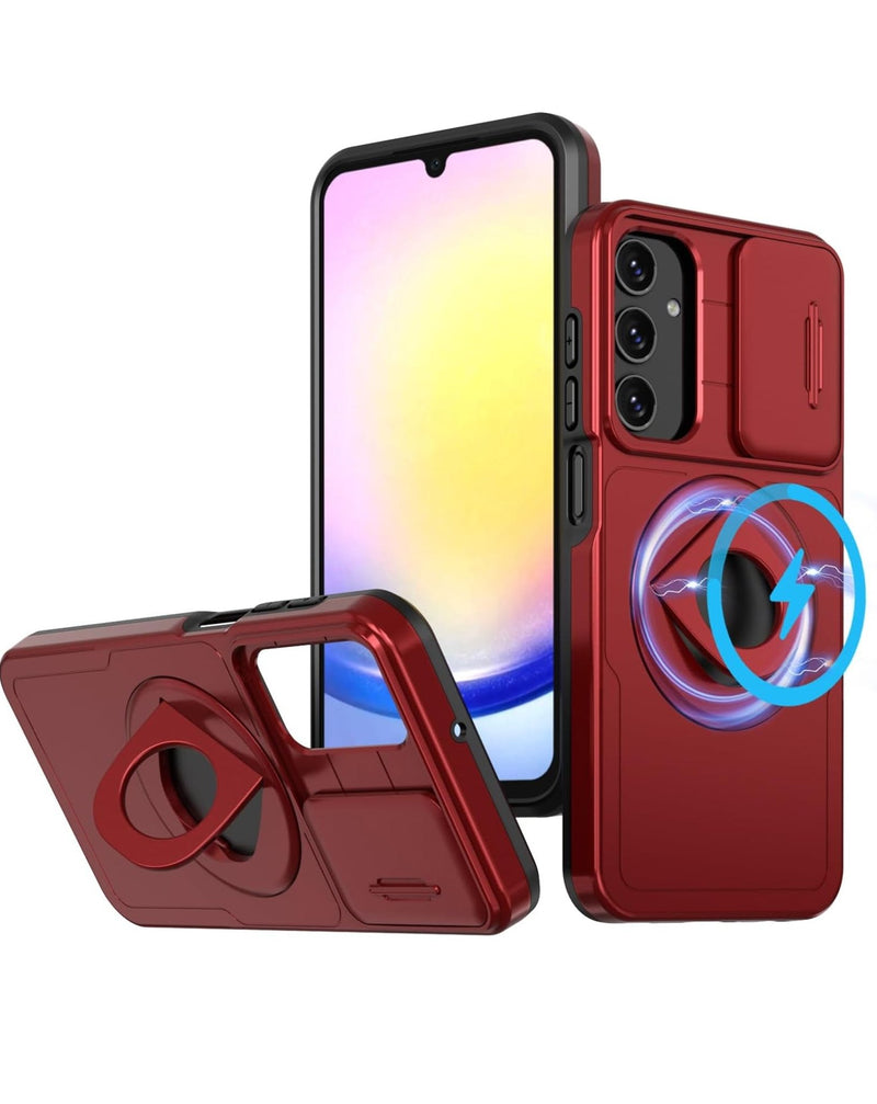 Ring Stand Case & Camera Lens Sliding Cover for Galaxy S25 Plus (Only Ground Shipping) - Banana Cellular Solutions