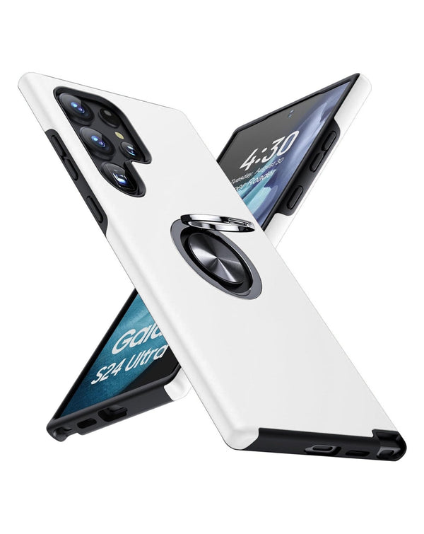 Dual Layer Case with Magnetic Ring - SILVER for Galaxy S25 Ultra (Only Ground Shipping) - Banana Cellular Solutions