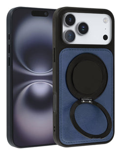 iPhone 17 Pro Slim Leather Case with Wireless Charging Kickstand