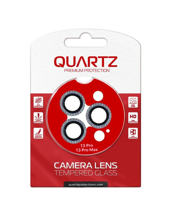 QUARTZ HD Tempered Diamonds Metal Ring for iPhone 13 Pro Max / 13 Pro Back Camera (BLUE) - Banana Cellular Solutions