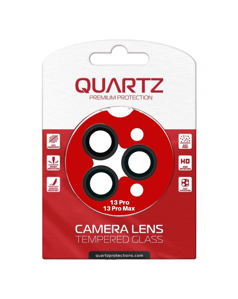 QUARTZ HD Tempered Glass (BLACK) with Glitter Diamond Camera Lens for iPhone 13 Pro Max / 13 Pro Back Camera - Banana Cellular Solutions