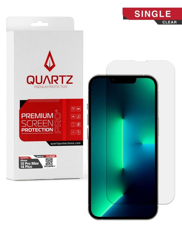 QUARTZ Clear Tempered Glass for iPhone 13 Pro Max / 14 Plus (Single Pack) - Banana Cellular Solutions