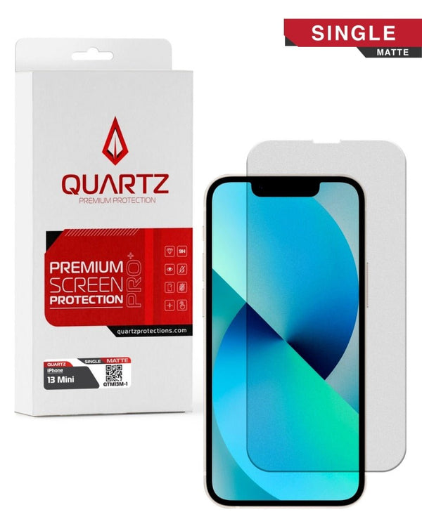 QUARTZ Matte Tempered Glass for iPhone 13 Mini (Single Pack) - Banana Cellular Solutions
