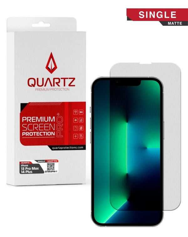 QUARTZ Matte Tempered Glass for iPhone 13 Pro Max / 14 Plus (Single Pack) - Banana Cellular Solutions