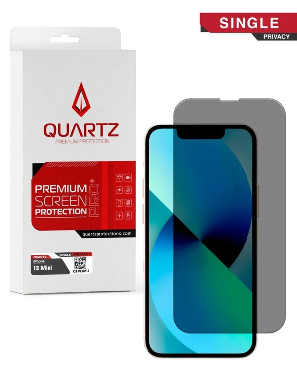 QUARTZ Privacy Tempered Glass for iPhone 13 Mini (Single Pack) - Banana Cellular Solutions