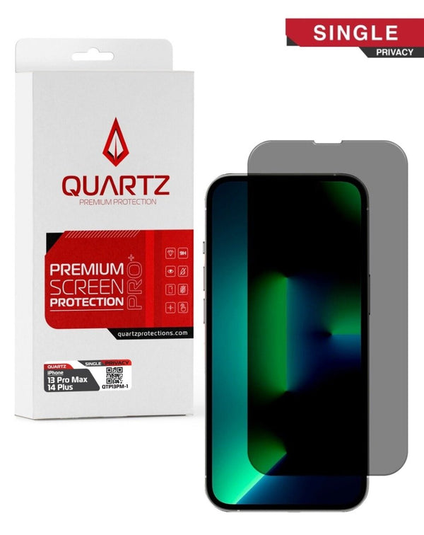 QUARTZ Privacy Tempered Glass for iPhone 13 Pro Max / 14 Plus (Single Pack) - Banana Cellular Solutions