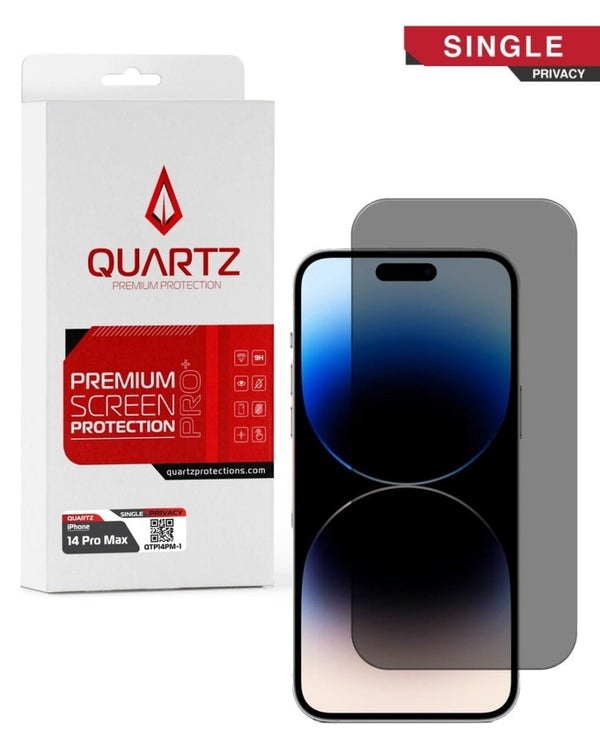 QUARTZ Privacy Tempered Glass for iPhone 14 Pro Max (Single Pack) - Banana Cellular Solutions