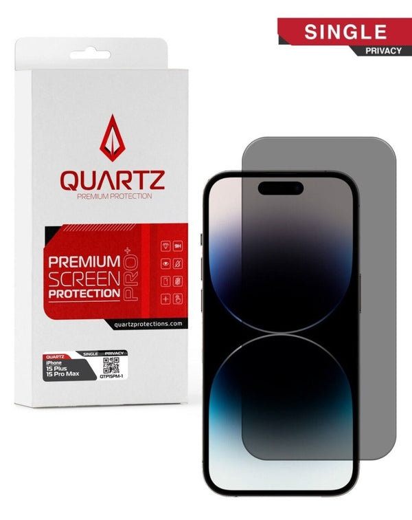 QUARTZ Privacy Tempered Glass for iPhone 15 Plus / 15 Pro Max (Single Pack) - Banana Cellular Solutions