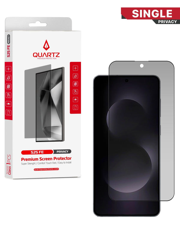 QUARTZ Privacy Tempered Glass for Galaxy S25 FE (Single Pack) - Banana Cellular Solutions