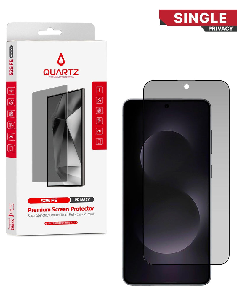QUARTZ Privacy Tempered Glass for Galaxy S25 FE (Single Pack) - Banana Cellular Solutions