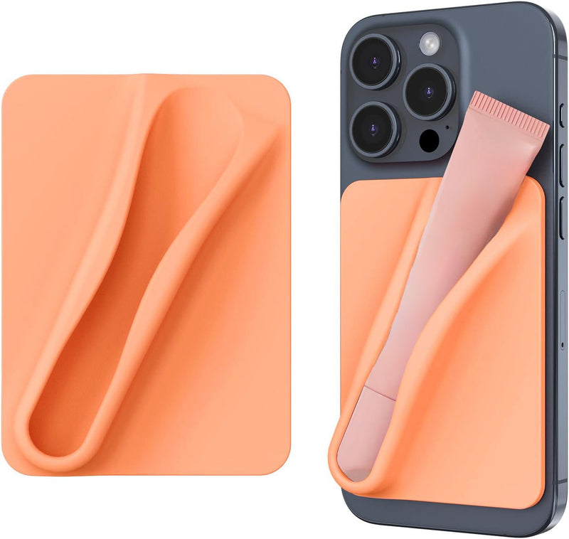 Lip Gloss Holder Sleeve for iPhone 16e – Silicone Adhesive Pocket