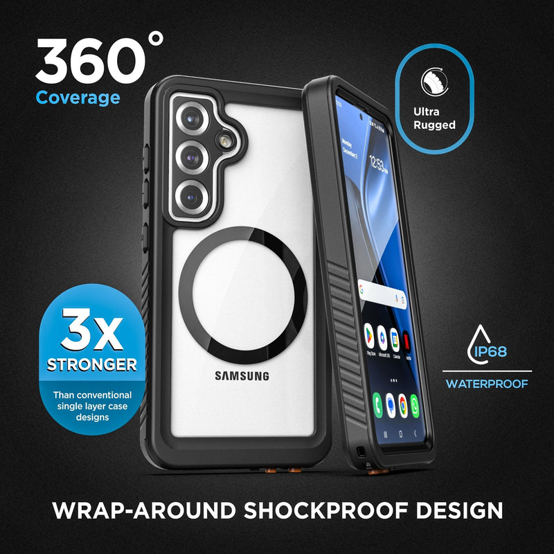 Galaxy S25 Plus REDPEPPER FS Series Transparent Waterproof Hybrid Case (Only Ground Shipping) - Banana Cellular Solutions