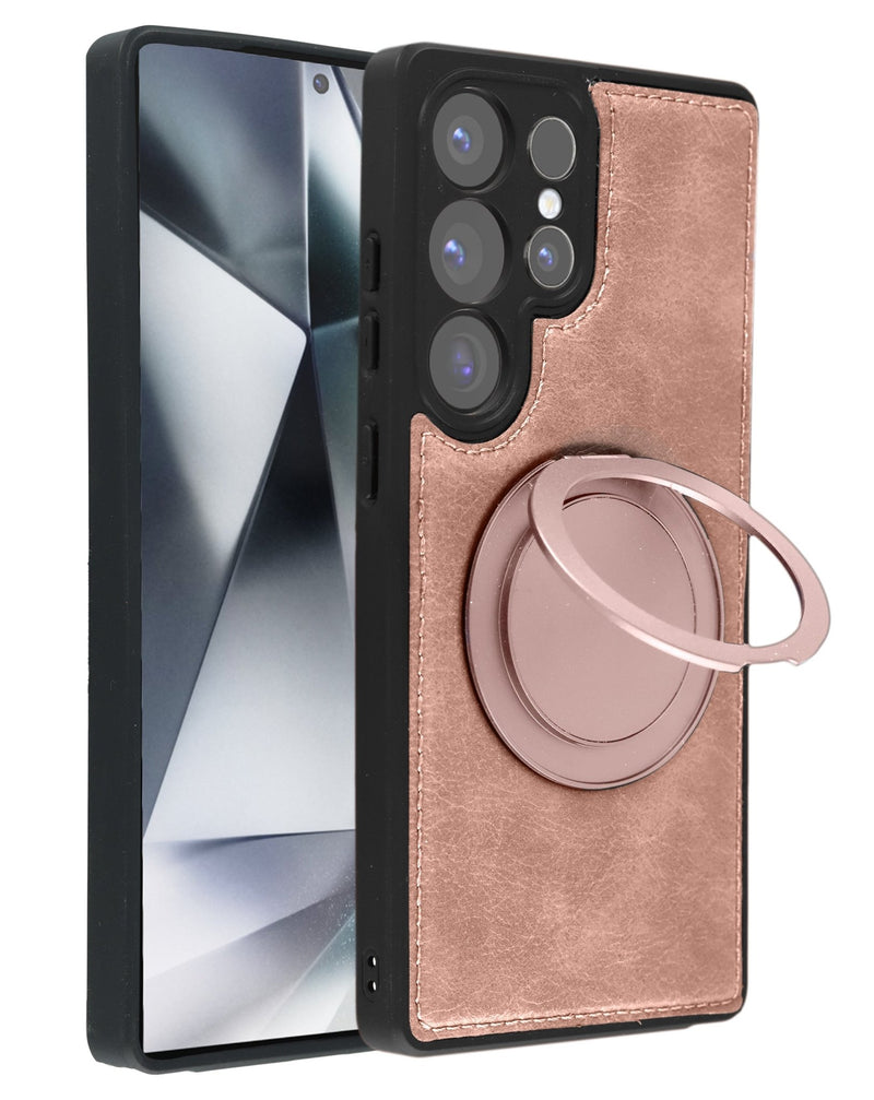 Slim Leather Case with Wireless Charging Kickstand for Galaxy S23 Ultra (Only Ground Shipping) - Banana Cellular Solutions