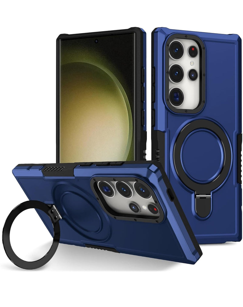 Hard PC Shockproof Case w /Ring Holder for Galaxy S23 Ultra (Only Ground Shipping) - Banana Cellular Solutions