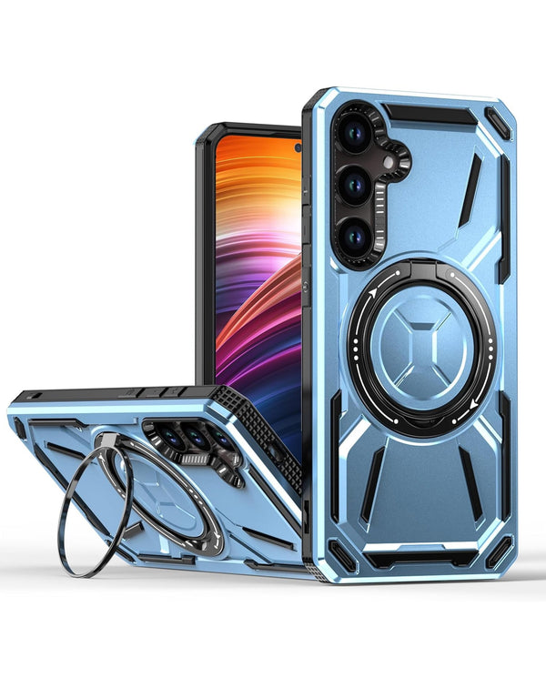 Full-Body Rugged Shockproof Case with Built-in Ring Holder for Galaxy S24FE (Only Ground Shipping)