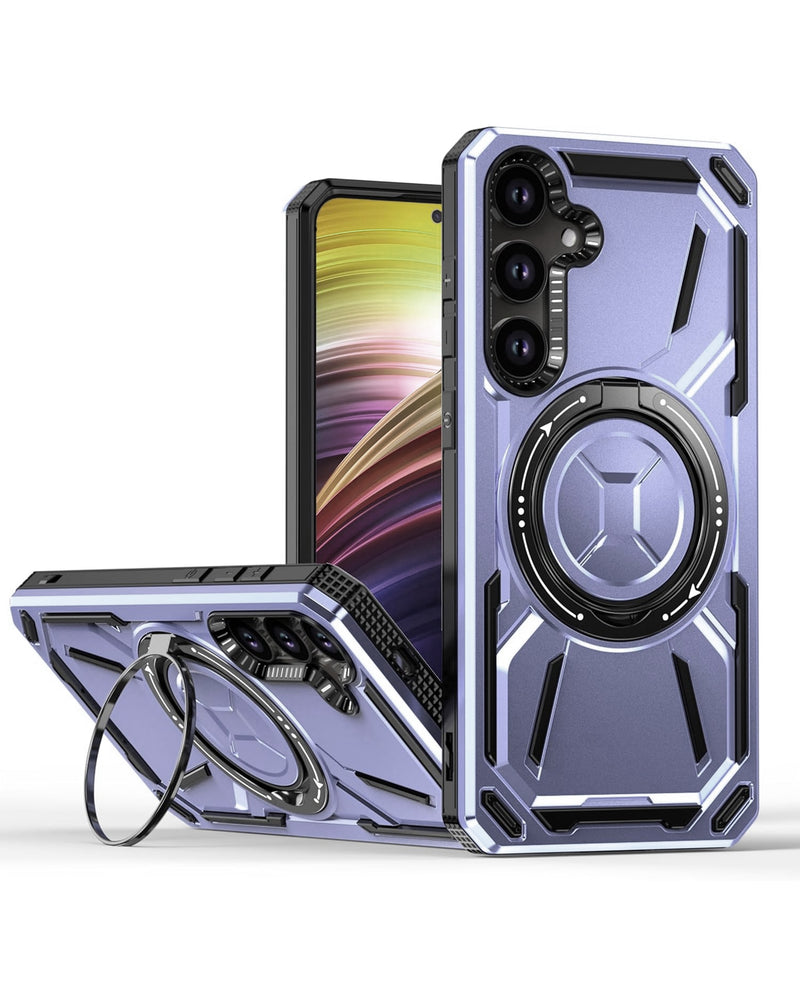 Full-Body Rugged Shockproof Case with Built-in Ring Holder for Galaxy S24FE (Only Ground Shipping)