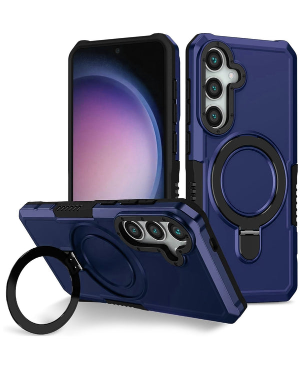 Hard PC Shockproof Case w /Ring Holder for Galaxy S24FE (Only Ground Shipping)
