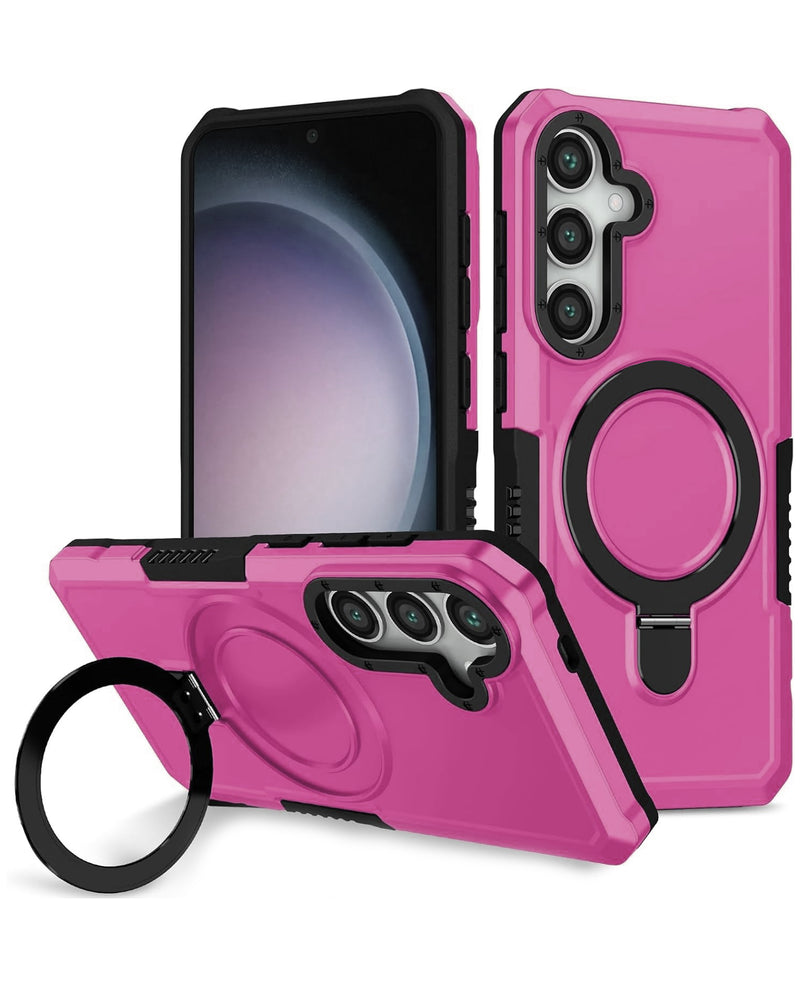 Hard PC Shockproof Case w /Ring Holder for Galaxy S24FE (Only Ground Shipping)