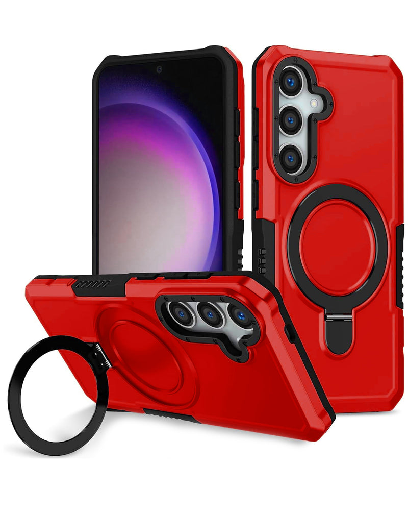 Hard PC Shockproof Case w /Ring Holder for Galaxy S24FE (Only Ground Shipping)