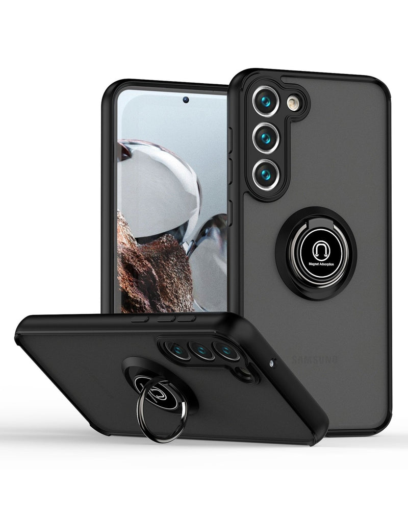 Galaxy S24 / S25 Hard PC Rear / Soft TPU Colorful Border Case with I - ring Holder (Only Ground Shipping) - Banana Cellular Solutions