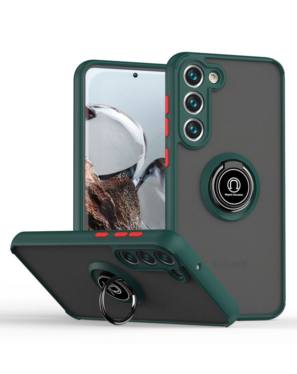 Galaxy S24 / S25 Hard PC Rear / Soft TPU Colorful Border Case with I - ring Holder (Only Ground Shipping) - Banana Cellular Solutions