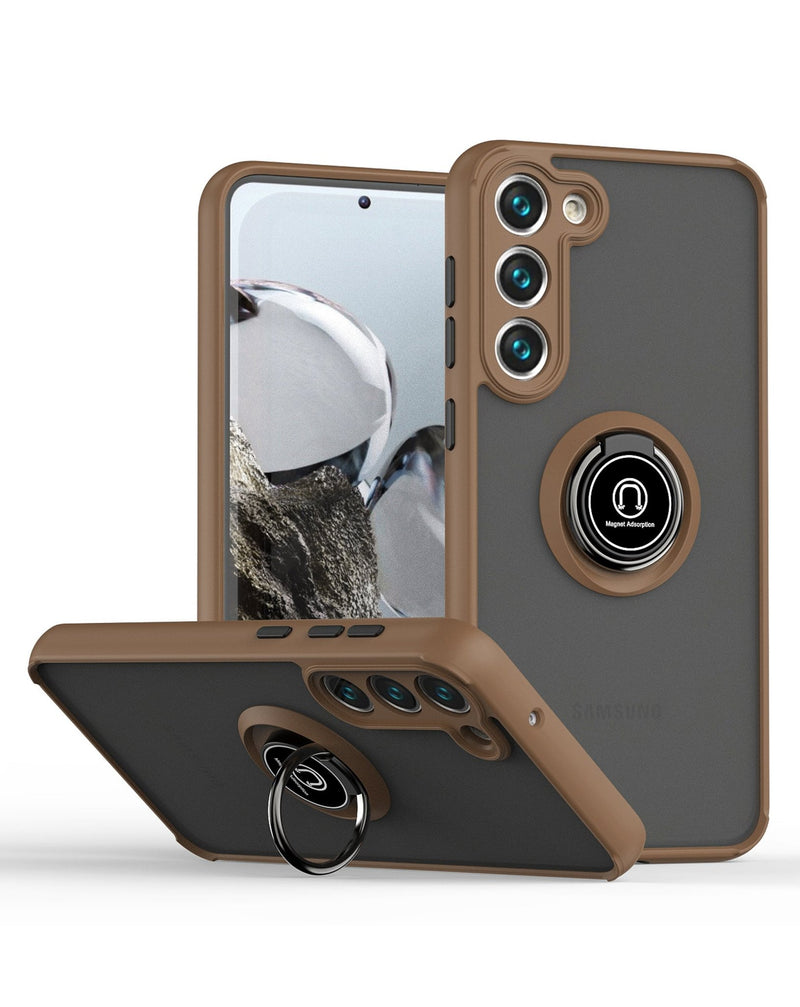 Galaxy S24 / S25 Hard PC Rear / Soft TPU Colorful Border Case with I - ring Holder (Only Ground Shipping) - Banana Cellular Solutions