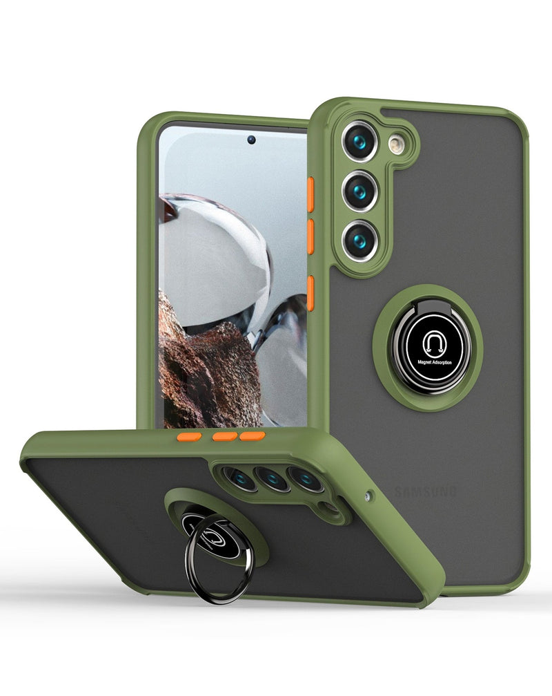 Galaxy S24 / S25 Hard PC Rear / Soft TPU Colorful Border Case with I - ring Holder (Only Ground Shipping) - Banana Cellular Solutions