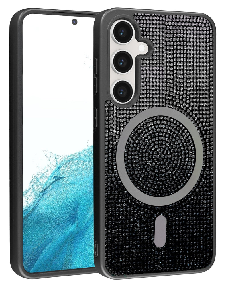 Wireless Charging Bling Diamond Crystal Case for Galaxy S25 (Only Ground Shipping) - Banana Cellular Solutions