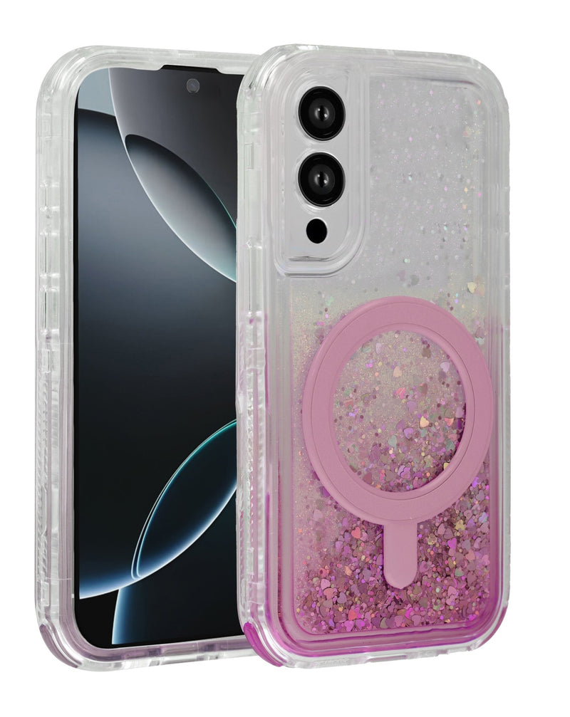 Wireless Charging Protective Glitter Liquid Bumper Case for Galaxy S25E (Only Ground Shipping) - Banana Cellular Solutions