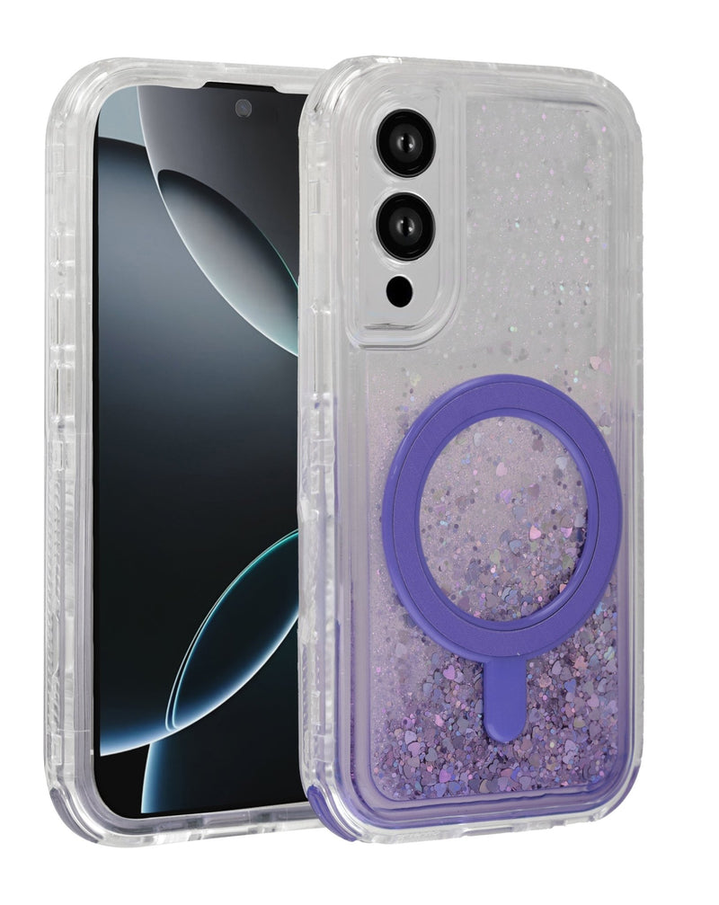 Wireless Charging Protective Glitter Liquid Bumper Case for Galaxy S25E (Only Ground Shipping) - Banana Cellular Solutions