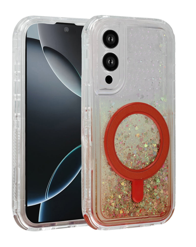 Wireless Charging Protective Glitter Liquid Bumper Case for Galaxy S25E (Only Ground Shipping) - Banana Cellular Solutions