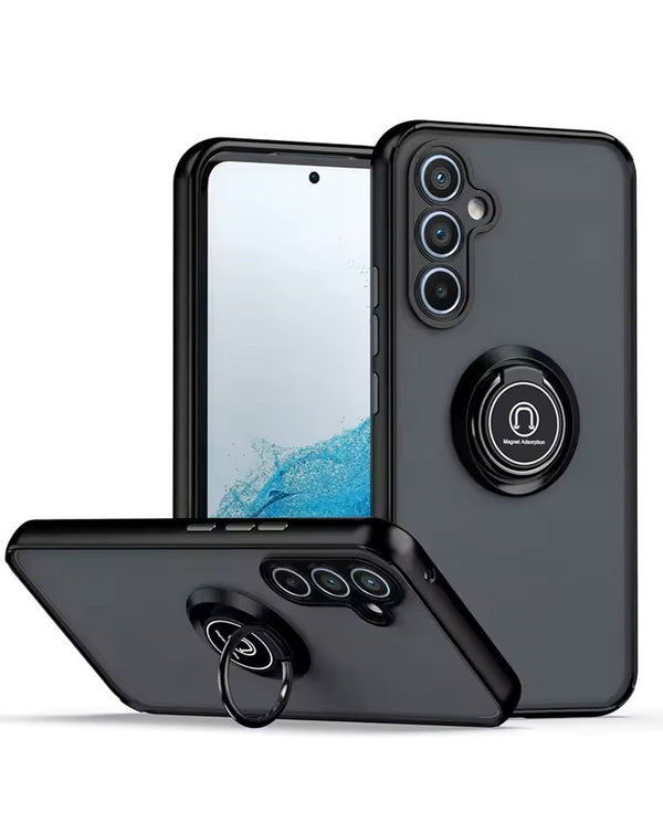 Galaxy S25 Plus Hard PC Rear / Soft TPU Colorful Border Case with I - ring Holder (Only Ground Shipping) - Banana Cellular Solutions