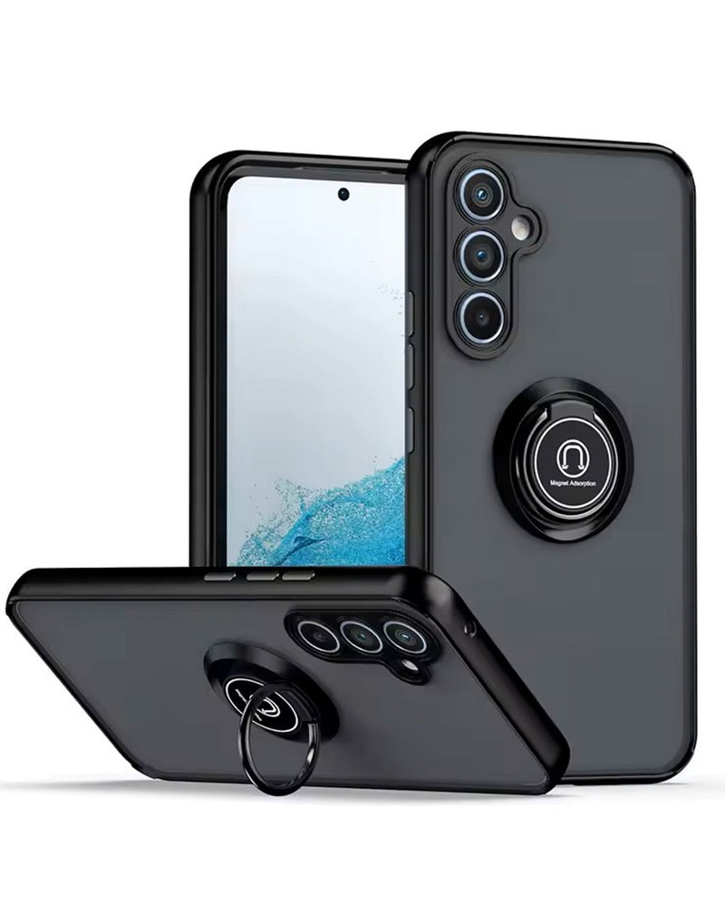 Galaxy S25 Plus Hard PC Rear / Soft TPU Colorful Border Case with I - ring Holder (Only Ground Shipping) - Banana Cellular Solutions