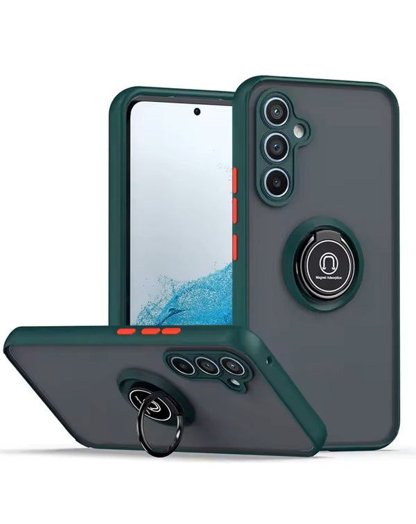 Galaxy S25 Plus Hard PC Rear / Soft TPU Colorful Border Case with I - ring Holder (Only Ground Shipping) - Banana Cellular Solutions