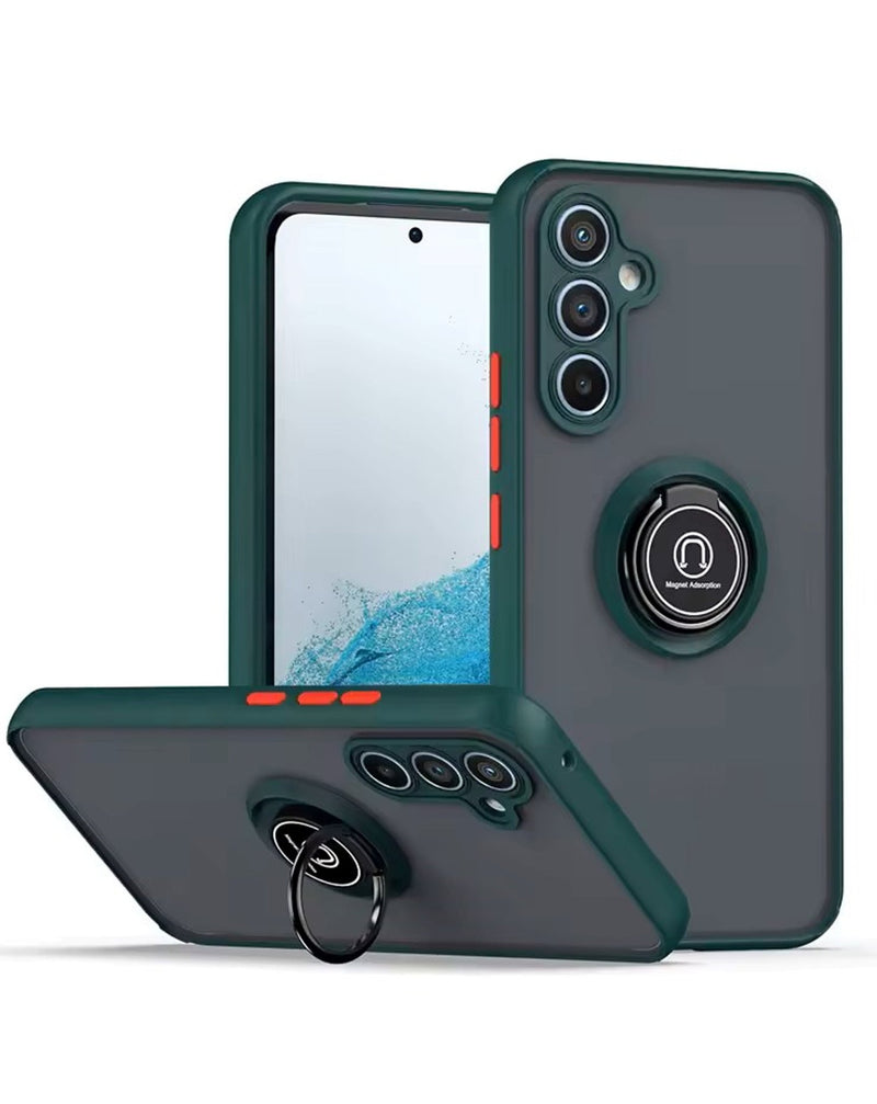 Galaxy S25 Plus Hard PC Rear / Soft TPU Colorful Border Case with I - ring Holder (Only Ground Shipping) - Banana Cellular Solutions