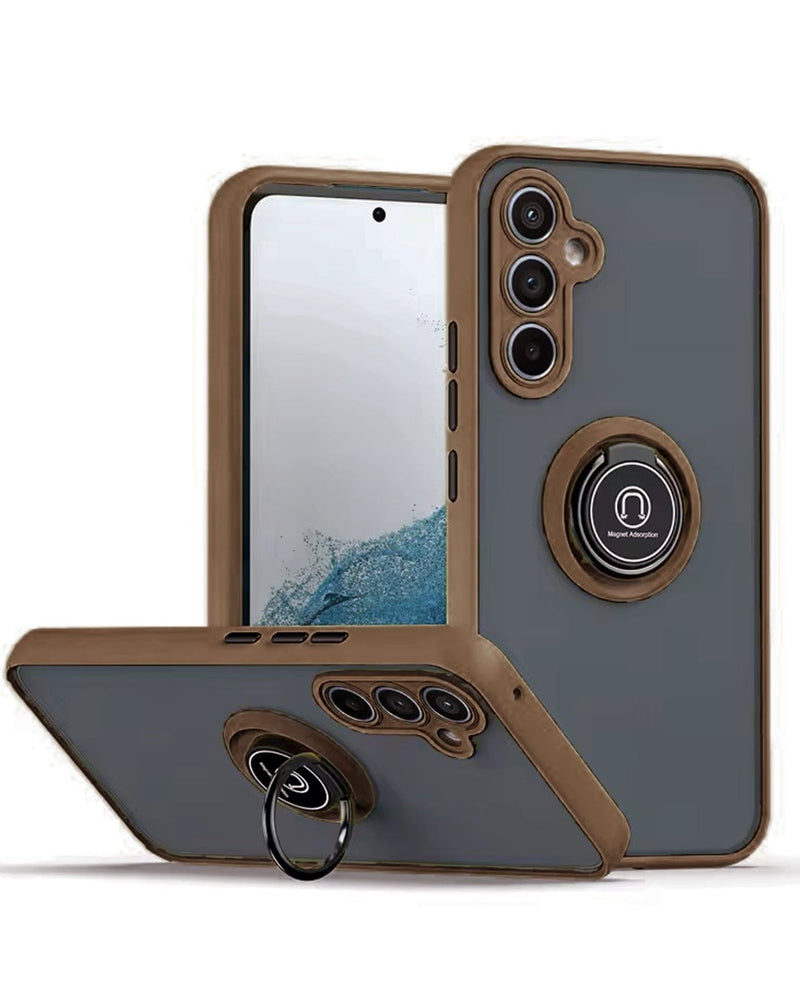 Galaxy S25 Plus Hard PC Rear / Soft TPU Colorful Border Case with I - ring Holder (Only Ground Shipping) - Banana Cellular Solutions