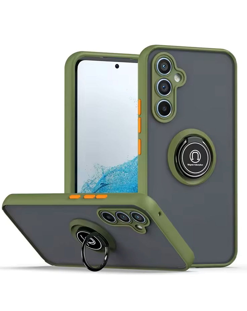 Galaxy S25 Plus Hard PC Rear / Soft TPU Colorful Border Case with I - ring Holder (Only Ground Shipping) - Banana Cellular Solutions